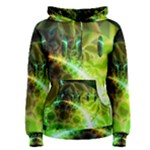 Dawn Of Time, Abstract Lime & Gold Emerge Women s Pullover Hoodie