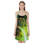 Dawn Of Time, Abstract Lime & Gold Emerge Satin Night Slip