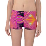 Magenta Boardwalk Carnival, Abstract Ocean Shimmer Reversible Boyleg Bikini Bottoms