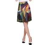 Northern Lights, Abstract Rainbow Aurora A-Line Skirt