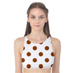 Polka Dots - Brown on White Tank Bikini Top