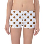 Polka Dots - Brown on White Reversible Boyleg Bikini Bottoms