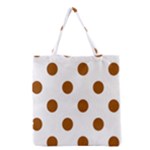 Polka Dots - Brown on White Grocery Tote Bag