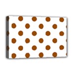 Polka Dots - Brown on White Deluxe Canvas 18  x 12  (Stretched)
