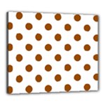 Polka Dots - Brown on White Canvas 24  x 20  (Stretched)