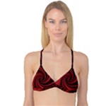 Elegant red twist Reversible Tri Bikini Top