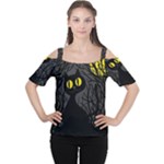 Black cat - Halloween Women s Cutout Shoulder Tee