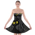Black cat - Halloween Strapless Bra Top Dress