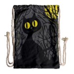 Black cat - Halloween Drawstring Bag (Large)