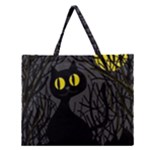 Black cat - Halloween Zipper Large Tote Bag