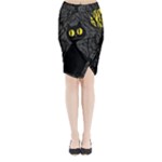 Black cat - Halloween Midi Wrap Pencil Skirt