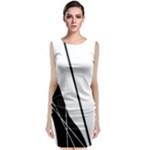 White and Black  Classic Sleeveless Midi Dress