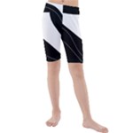 White and black decorative design Kids  Mid Length Swim Shorts
