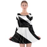 White and black decorative design Long Sleeve Skater Dress