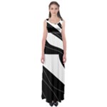 White and black decorative design Empire Waist Maxi Dress