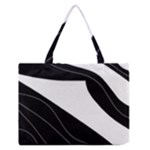 White and black decorative design Medium Zipper Tote Bag