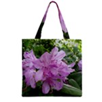 Purple Rhododendron Flower Zipper Grocery Tote Bag