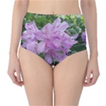 Purple Rhododendron Flower High-Waist Bikini Bottoms