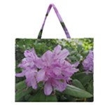 Purple Rhododendron Flower Zipper Large Tote Bag