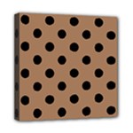 Polka Dots - Black on French Beige Mini Canvas 8  x 8  (Stretched)