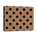 Polka Dots - Black on French Beige Canvas 10  x 8  (Stretched)