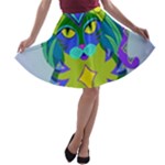 Peacock Tabby A-line Skater Skirt