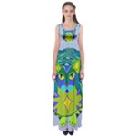 Peacock Tabby Empire Waist Maxi Dress