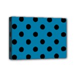 Polka Dots - Black on Cerulean Mini Canvas 7  x 5  (Stretched)