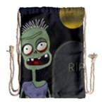 Halloween zombie on the cemetery Drawstring Bag (Large)