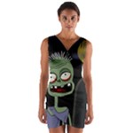Halloween zombie on the cemetery Wrap Front Bodycon Dress