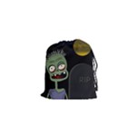 Halloween zombie on the cemetery Drawstring Pouches (XS) 