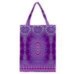 India Ornaments Mandala Pillar Blue Violet Classic Tote Bag