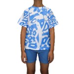 Blue summer design Kids  Short Sleeve Swimwear