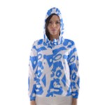 Blue summer design Hooded Wind Breaker (Women)