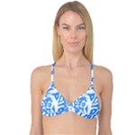 Blue summer design Reversible Tri Bikini Top