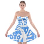 Blue summer design Strapless Bra Top Dress