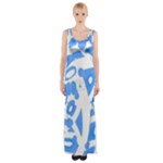 Blue summer design Maxi Thigh Split Dress