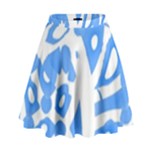 Blue summer design High Waist Skirt