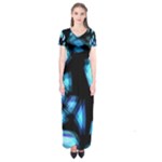 Blue light Short Sleeve Maxi Dress