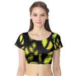 Yellow light Short Sleeve Crop Top (Tight Fit)