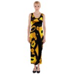 Yellow design Fitted Maxi Dress
