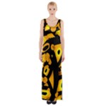 Yellow design Maxi Thigh Split Dress