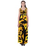 Yellow design Empire Waist Maxi Dress