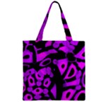 Purple design Zipper Grocery Tote Bag