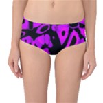 Purple design Mid-Waist Bikini Bottoms