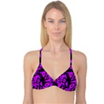 Purple design Reversible Tri Bikini Top