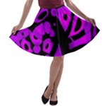 Purple design A-line Skater Skirt