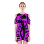 Purple design Cutout Shoulder Dress