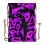 Purple design Drawstring Bag (Large)