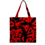 Red design Zipper Grocery Tote Bag